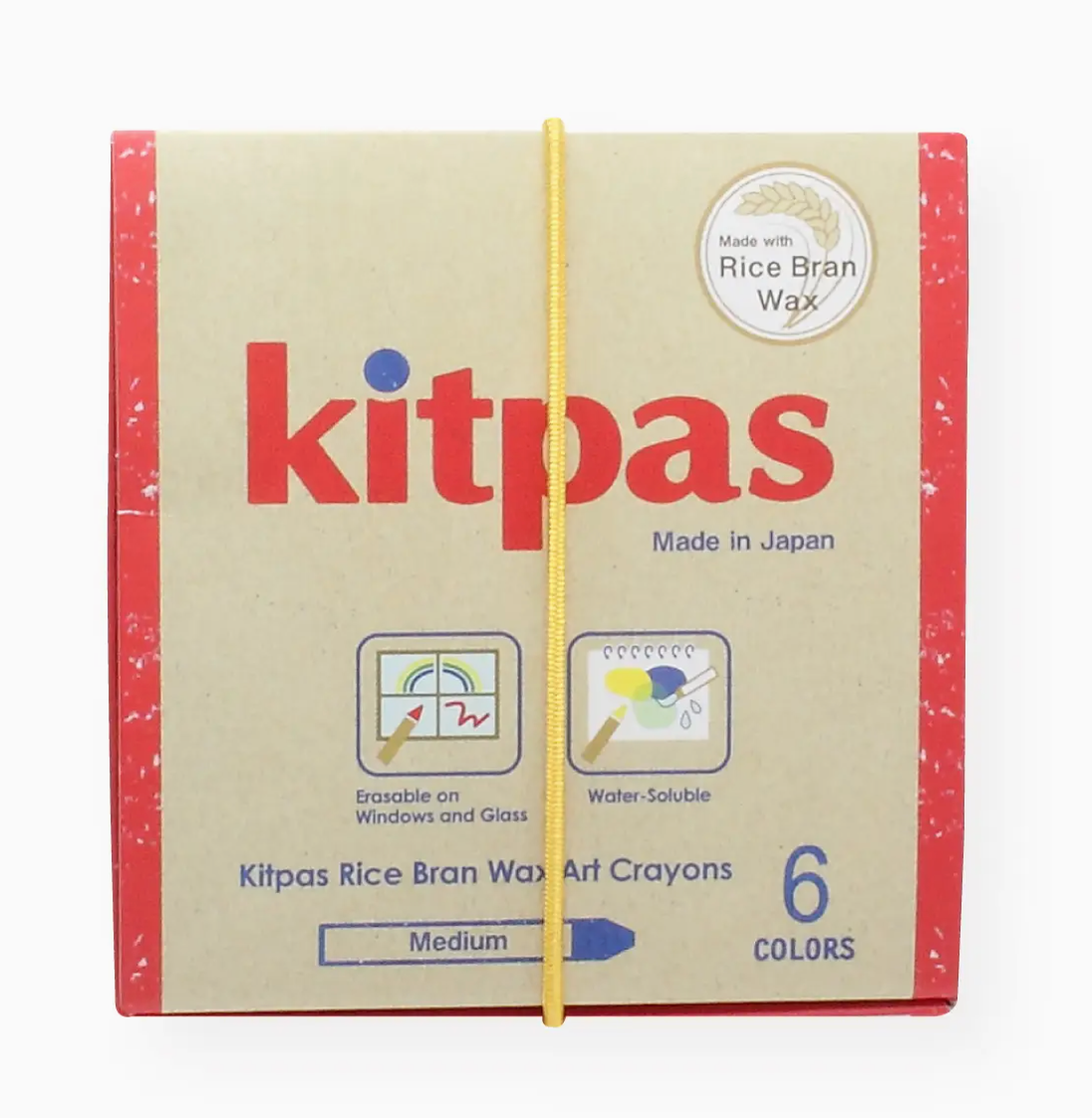 Kitpas Rice Bran Wax Art Crayons - 6 Colors