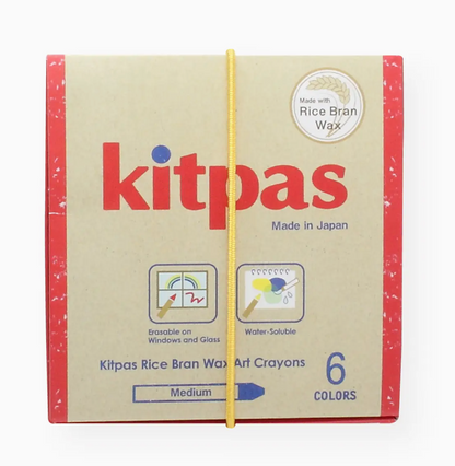 Kitpas Rice Bran Wax Art Crayons - 6 Colors