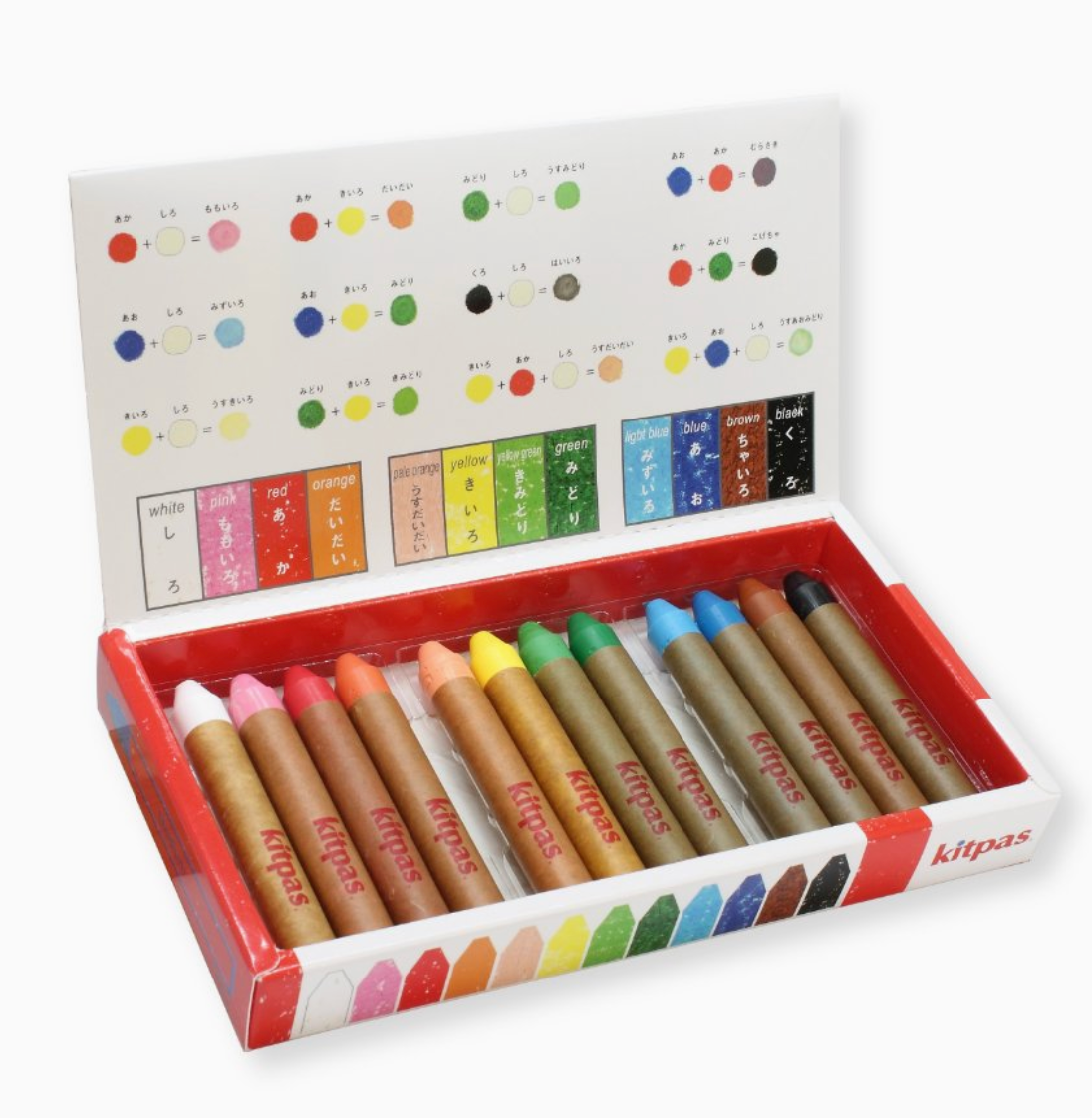 Kitpas Rice Bran Wax Art Crayons Medium - 12 Colors